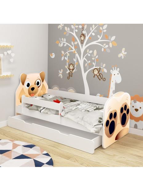 Dětská postel ACMA VII Medvěd140x70 cm se šuplíkem + matrace zdarma